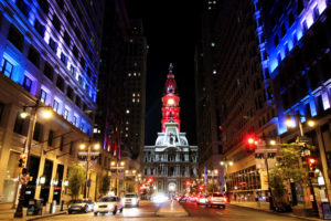 Philadelphia City Hall DNC Lighting Installation