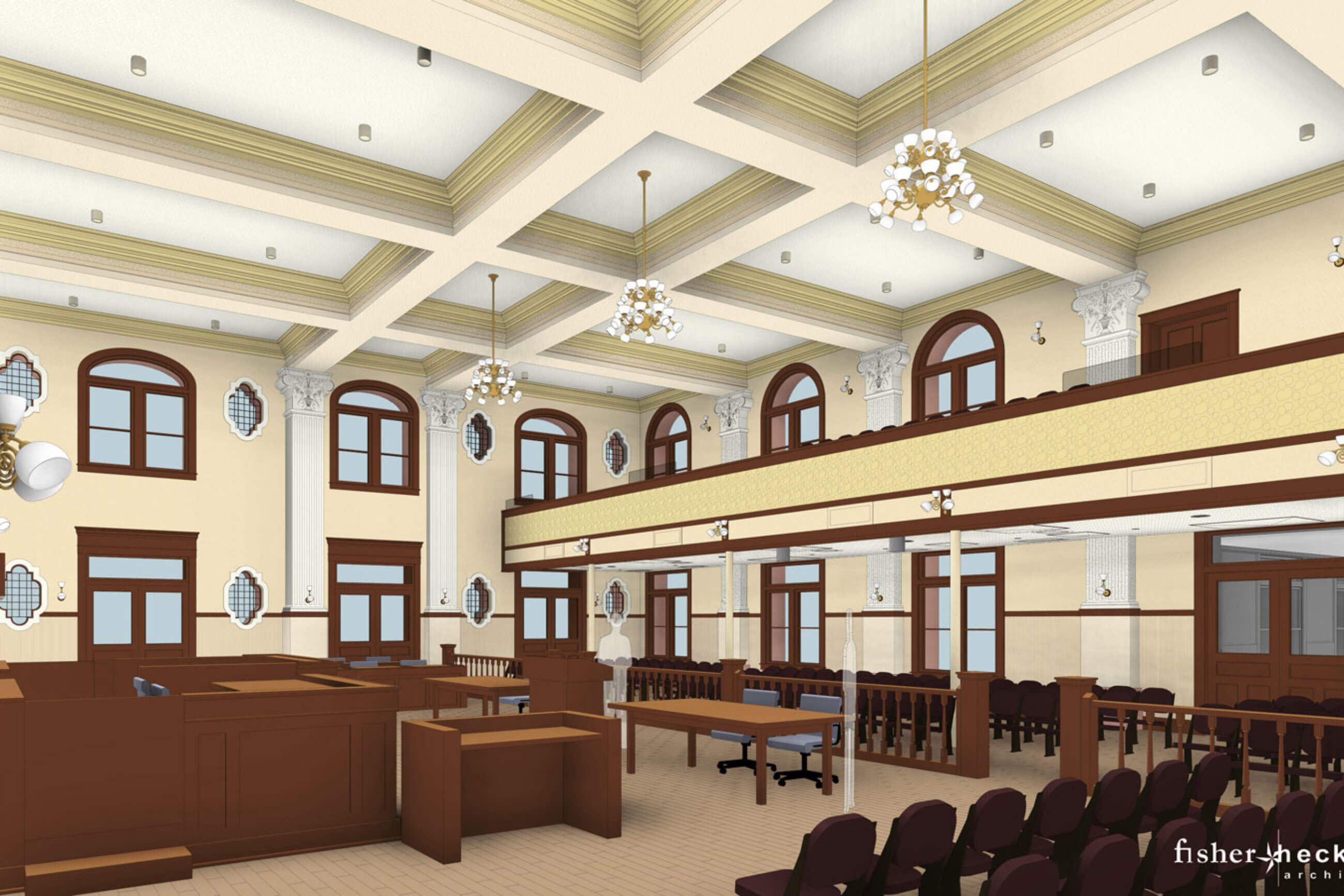 Bexar County Courtroom Rendering