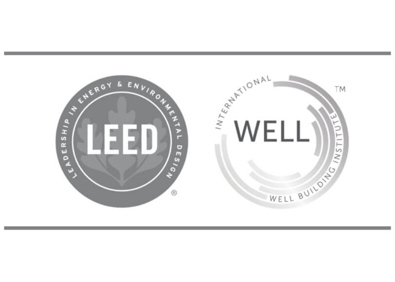 WELL Certified and LEED Certified Logos