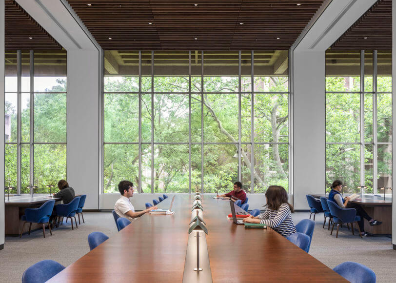 University of Pennsylvania, Moelis Family Grand Reading Room's huge windows fill the room with daylight.